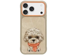 NIMMY dėklas BIG EYED PET 2.0 Dog, skirtas IPHONE 17 Pro Max, smėlio spalvos