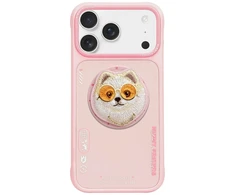 Dėklas Nimmy Glasses Cool Dog MagSafe skirtas Apple iPhone 17 Pro rožinės spalvos