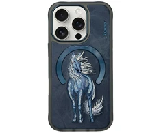 Dėklas Nimmy Magnetic Fantasy Animal MagSafe skirtas Apple iPhone 16 Pro mėlynos spalvos