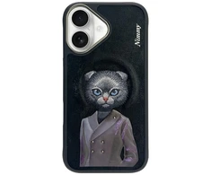 Dėklas Nimmy Magnetic fashion cute pet MagSafe skirtas Apple iPhone 16 juodos spalvos