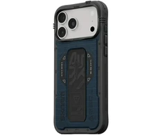 Dėklas Skinarma Phantom MagSafe + laikiklis su stovu, skirtas iPhone 18 Pro Max / 17 Pro Max, mėlynas