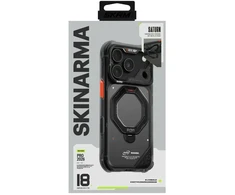 Dėklas Skinarma Saturn MagSafe + Rotating Kick Stand do iPhone 18 Pro / 17 Pro juoda