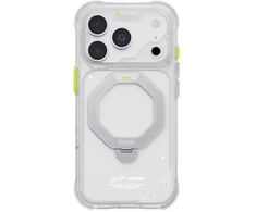 Dėklas Skinarma Saturn MagSafe + Rotating Kick Stand do iPhone 18 Pro / 17 Pro frost