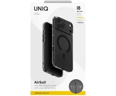Dėklas UNIQ Airsuit, skirtas iPhone 18 Pro Max / 17 Pro Max, su Magclick įkrovimu, juodas