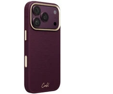 Dėklas UNIQ Coehl Mirelle, skirtas iPhone 18 Pro / 17 Pro, su magnetiniu įkrovimu, bordo spalvos