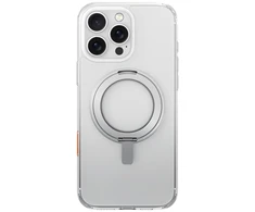 „Uniq Swivix 360“ besisukantis dėklas su atrama, skirtas „iPhone 16 Pro“ – skaidrus
