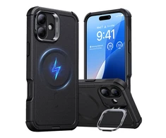 Cyber Tough (HaloLock) ESR dėklas su stovu iPhone 16 Plus (juodas)