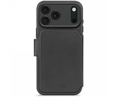 Dėklas Decoded Leather Detachable Wallet - skórzana obudowa ochronna do iPhone 17 Pro kompatybilna su MagSafe (juodas)