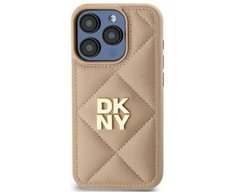 DKNY DKHCP14SPQDSLE Apple iPhone 14 6.1" dėklas telefonui gelsvos spalvos Quilted Stack Logo