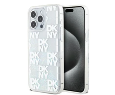 Apple iPhone 15 Pro Max DKNY dėklas Liquid Glitter Big Logo (DKHCP15XLCPEPT) baltos spalvos