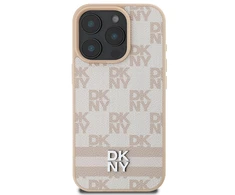 Apple iPhone 16 Pro DKNY Checkered Pattern & Printed Stripes (DKHCP16LPCPTSSP) dėklas telefonui rožinės spalvos