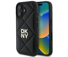 Apple iPhone 16 DKNY Quilted Stack Logo (DKHCP16SPQDSLK) dėklas telefonui juodos spalvos
