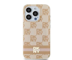 Apple iPhone 11 / XR DKNY dėklas IML Checkered Mono Pattern &amp; Printed Stripes MagSafe (DKHMN61HCPTSP) rožinės spalvos