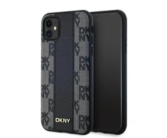 Apple iPhone 11 / XR DKNY Hardcase Leather Checkered Mono Pattern MagSafe (DKHMN61PCPVSLK) dėklas telefonui juodos spalvos