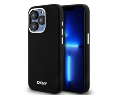Apple iPhone 14 Pro DKNY dėklas Liquid silikoninis Small Metal Logo MagSafe (DKHMP14LSMCHLK) juodos spalvos