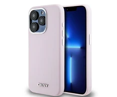 Apple iPhone 14 Pro DKNY dėklas Liquid silikoninis Small Metal Logo MagSafe DKHMP14LSMCHLP rožinės spalvos