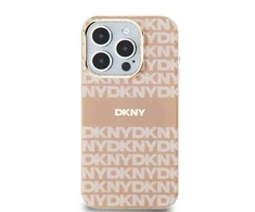 Apple iPhone 13 / 14 / 15 DKNY dėklas IML Mono &amp; Stripe MagSafe (DKHMP14SHRHSEP) rožinės spalvos