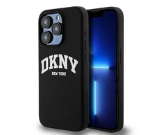 Apple iPhone 15 Pro DKNY dėklas Liquid Silicone Baltas Printed Logo MagSafe (DKHMP15LSNYACH) juodos spalvos