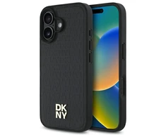 DKNY DKHMP16SPSHRPSK Apple iPhone 16 6.1" dėklas telefonui juodos spalvos Repeat Pattern Stack Logo MagSafe