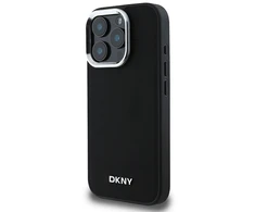 Apple iPhone 16 Pro Max DKNY Plain Sidabrinis Logo MagSafe (DKHMP16XPSCMCLK) dėklas telefonui juodos spalvos