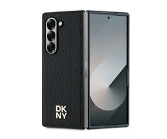 DKNY PU Leather Repeat Pattern Stack Logo MagSafe Samsung Galaxy Z Fold6 dėklas telefonui juodos spalvos