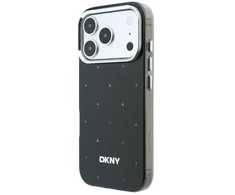 DKNY PC/TPU Rhinestones Magsafe dėklas, skirtas iPhone 18 Pro Max, juodas