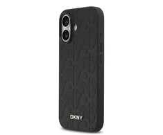 DKNY PU Leather Grid Pattern Magsafe dėklas skirtas Apple iPhone 17 juodos spalvos