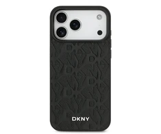DKNY PU Leather Grid Pattern Magsafe dėklas skirtas Apple iPhone 17 Pro Max juodos spalvos