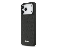 DKNY PU Leather Grid Pattern Magsafe dėklas skirtas Apple iPhone 17 Pro Max juodos spalvos