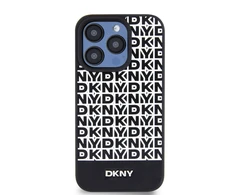 DKNY PU Leather Repeat Pattern Bottom Stripe MagSafe dėklas telefonui Apple iPhone 13 Pro Max juodos spalvos