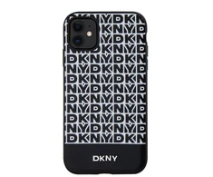 DKNY PU Leather Repeat Pattern Bottom Stripe MagSafe dėklas telefonui Apple iPhone 11 juodos spalvos