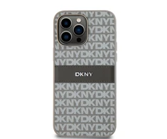 Apple iPhone 14 Pro DKNY dėklas odinis Mono Stripe & Metal Logo (DKHCP14LPRTHSLE) beige