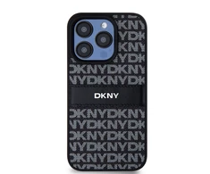 Apple iPhone 14 Pro Max DKNY odinis dėklas Mono Stripe & Metal Logo (DKHCP14XPRTHSLK) juodos spalvos