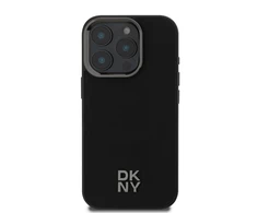 DKNY PU Leather Stack Logo Magsafe Apple iPhone 16 Pro dėklas telefonui juodos spalvos