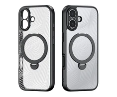 Dux Ducis Aimo Mag dėklas su Magnetic Ring and Stand skirtas Apple iPhone 17 – juodos spalvos