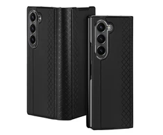 Dux Ducis Brill leather dėklas skirtas Samsung Galaxy Z Fold 6 with flap and card slot – juodos spalvos
