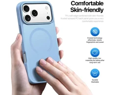DUX DUCIS dėklas YIND, suderinamas su MagSafe, skirtas iPhone 18 Pro Max / 17 Pro Max (Open Ring versija) šviesiai mėlynas