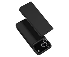 Dux Ducis Skin Pro dėklas skirtas Apple iPhone 17 Pro Max su Flip and Card Slot – juodos spalvos