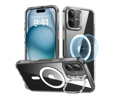 ESR Classic Hybrid (HaloLock) dėklas su stovu iPhone 16 Plus (skaidrus)