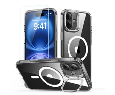 ESR Classic Hybrid KickStand HaloLock MagSafe & TEMPERED GLASS Apple iPhone 16 Plus dėklas telefonui skaidrus