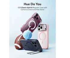 Dėklas ESR CLASSIC HYBRID KICKSTAND MAGSAFE IPHONE 17 PRO MAX / 18 PRO MAX FROSTED BUBBLEGUM Rožinis