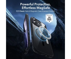 ESR Classic Hybrid MagSafe + grūdinto stiklo komplektas iPhone 17 - skaidrus Juodas