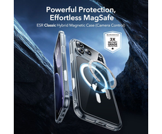 ESR Classic Hybrid MagSafe + grūdinto stiklo komplektas, skirtas iPhone 17 Pro – skaidrus