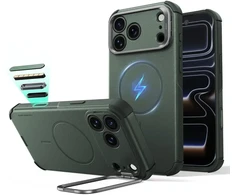 Dėklas ESR CYBER TOUGH KICKSTAND MAGSAFE IPHONE 17 PRO / 18 PRO Žalias