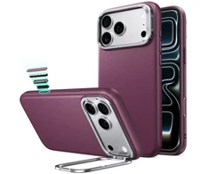 Dėklas ESR LEATHER KICKSTAND MAGSAFE IPHONE 17 PRO MAX / 18 PRO MAX DEEP BURGUNDY