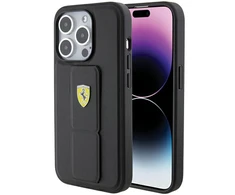 Apple iPhone 15 Pro Ferrari dėklas Grip Stand (FEHCP15LGSPSIK) juodos spalvos