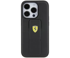 Apple iPhone 15 Ferrari dėklas Grip Stand (FEHCP15SGSPSIK) juodos spalvos