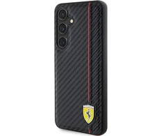 Samsung Galaxy S24 Plus Ferrari dėklas Carbon Printed Line (FEHCS24MN3DUR) juodos spalvos