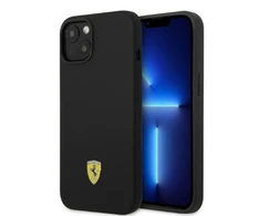 Ferrari FEHMSIP14MBK Apple iPhone 14 Plus 6.7" dėklas telefonui juodos spalvos silikoninis Metal Logo Magsafe