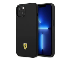 Ferrari FEHMSIP14SBK Apple iPhone 14 6.1" dėklas telefonui juodos spalvos silikoninis Metal Logo Magsafe